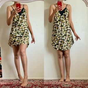 BOGOFREE 90s Floral Satin Slip Dress